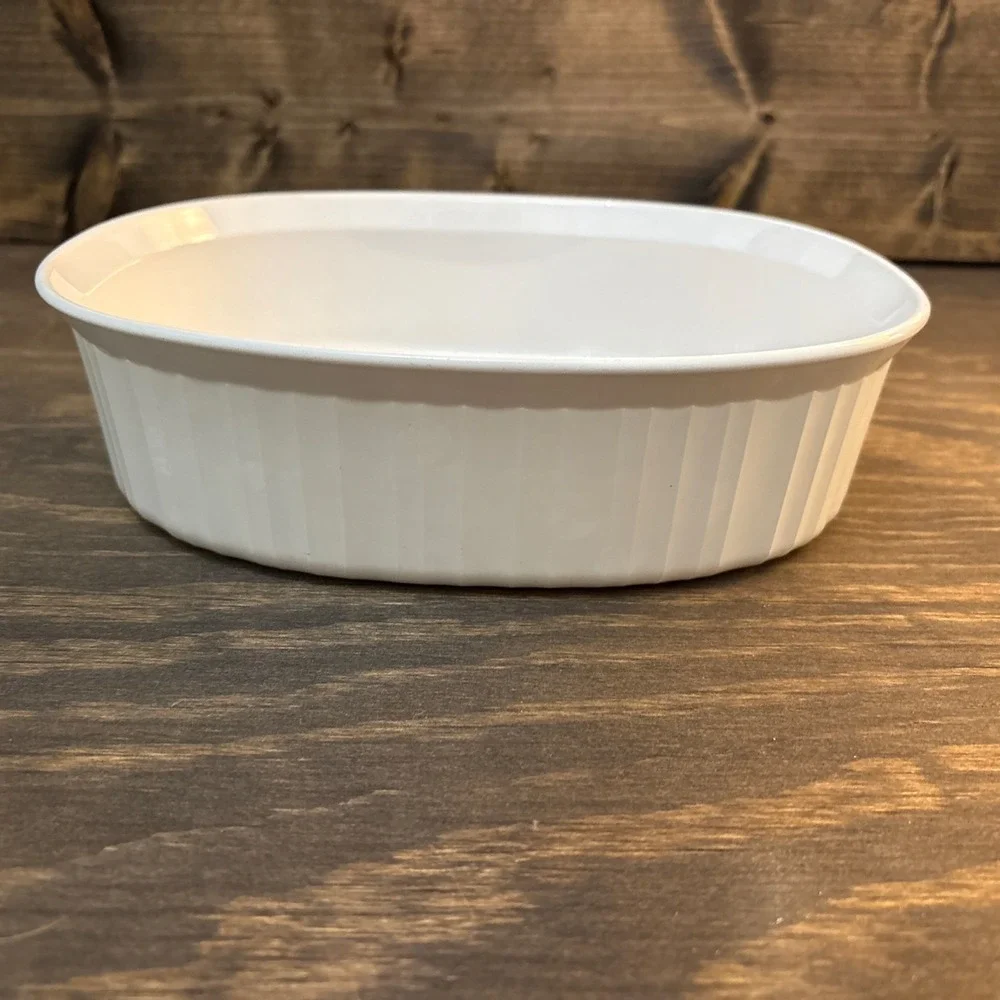 Corning Ware French White F-2-B 2.8 Lt & F-12-B 1.8 Lt Casserole Dishes No Lids